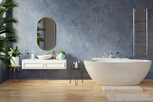 Bathroom with a resurfaced bathtub and refinished wall surround completed by The Horses Construction Services